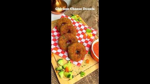 CHICKEN CHEESE DONUTS with Dynamite Sauce | #chickenrings #chickendonuts #cheesekabab #chicken