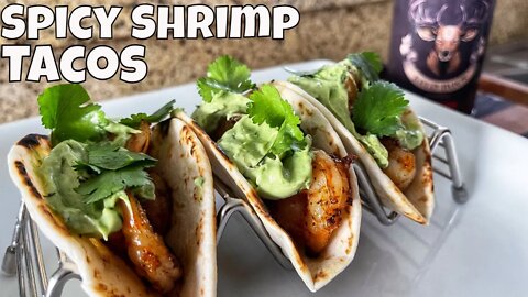 Bald Buck Slow Burn Spicy Shrimp Tacos Recipe | Cast Iron Skillet