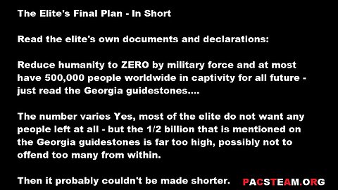 The Elite's Final Plan - In Short