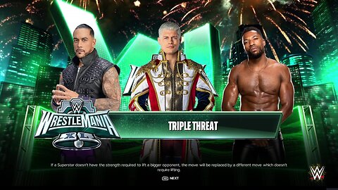 WWE 2k24 Damian Priest vs Cody Rhodes vs Trick Williams