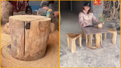 Woodworking Creative chair , Table set , DIY #shorts