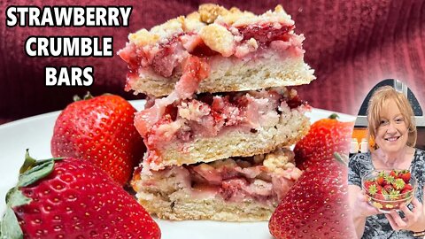 STRAWBERRY CRUMBLE BARS, 3 Easy Layers of Deliciousness Perfect for Anytime Dessert