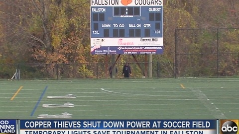 Copper thieves shut down power at Fallston soccer field