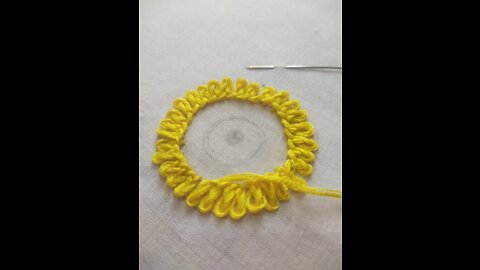 Hand embroidery/Rossete chain stitch tut6