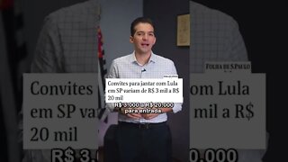 O ex-presidiário Lula que gosta dos pobres e cobra 20mil em um jantar. 😩 #shorts #lula #bolsonaro