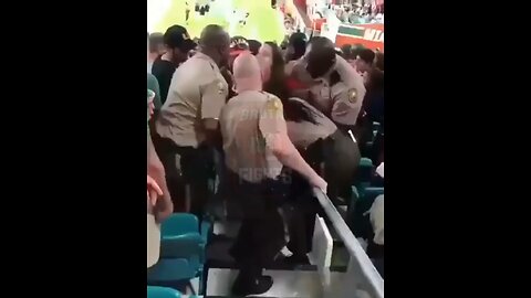 Security punches girl in the face