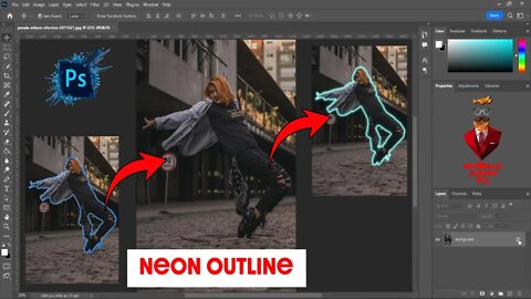 How to create a cool NEON OUTLINE in Photoshop CC 2022