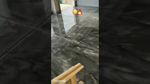 Metallic EPOXY Flooring is 🔥 #shorts | How Many 🔥's ??