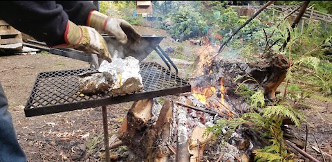 Canadian Thanksgiving Cooking over the Fire