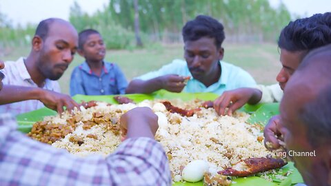 VILLAGE MARRIAGE FOOD | Mutton Curry | Fish Fry | Boiled Egg Raththa Poriyal