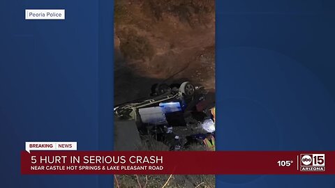 Five hospitalized, including a child, after crash on Castle Hot Springs Road near SR 74