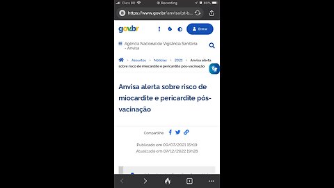 Anvisa alerta sobre risco de miocardite e pericardite pós Vax COVID-19