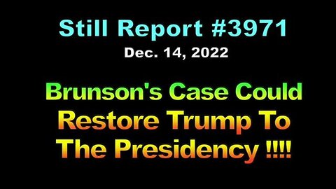 BRUNSON’S CASE COULD RESTORE TRUMP TO PRESIDENCY!!!, 3971 - TRUMP NEWS