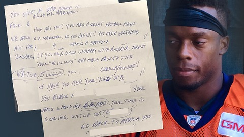 Brandon Marshall, target of racist letter