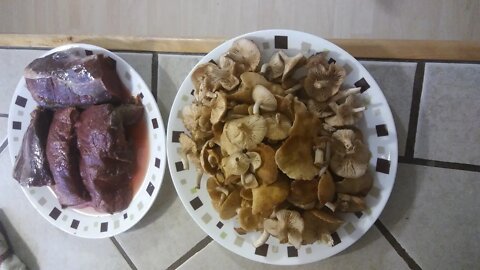 Cooking Honey Mushrooms With Wild Game