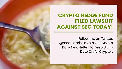 Crypto Hedge Fund FILED LAWSUIT AGAINST SEC TODAY!