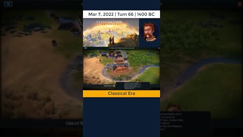 #oneturnadaychallenge #civ6 – Turn 66 - GREAT BATH COMPLETED! #shorts