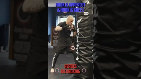 Heroes Training Center | Kickboxing "How To Double Up" Hook & Uppercut & Hook & Knee 1 BH | #Shorts