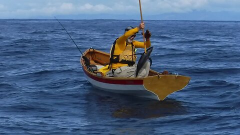 He Rowed 20 Miles to CATCH A TUNA! (Wooden Row BOAT!!)