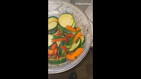 Stir fry zucchini with peppers