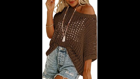 Dokotoo Womens Summer Scoop Neck Short Sleeve Sweater Out Knit Tops Pullover Shirts Beach