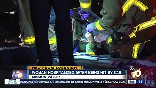 Woman struck by car in Mission Valley