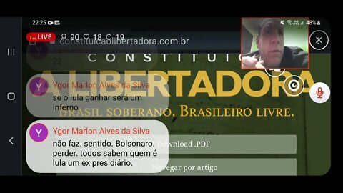 Ao vivo: A solução só Brasil Nova constituição Federal ?