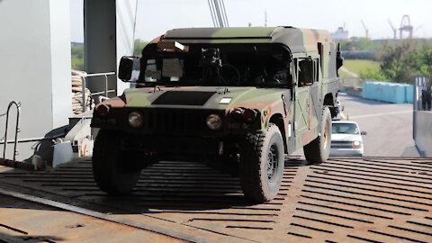 B-Roll - Loading Operation Inside USNS Bob Hope