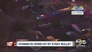 Woman hit by stray bullet during shootout in west Phoenix