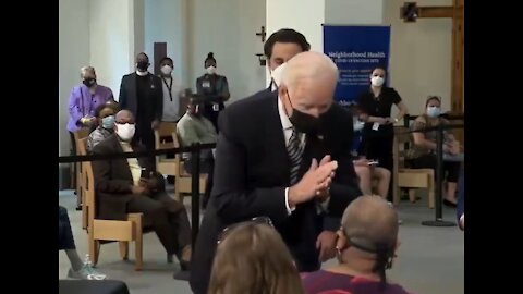 Biden Leans Inches from Woman's Face, Then Tells Her to Social Distance