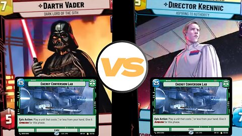 Darth Vader (Command) VS Krennic (Command) Gameplay | Star Wars Unlimited Card Game