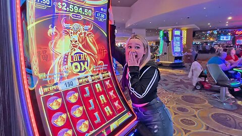 LONGEST SLOT BONUS OF HER LIFE! (Insane Slot Machine WIN!!!)