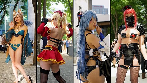 Bikini show on the street || Fanimecon Cosplay vidio music 4k