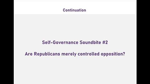 SGG Soundbite 2: Are Republicans Merely controlled Opposition Part 2b