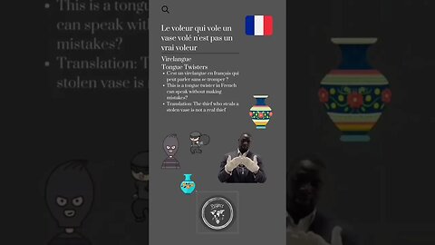 🇫🇷Tongue Twisters/Virelangue-Le voleur qui vole un vase volé n'est pas un vrai voleur