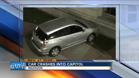 Car crashes into Wisconsin state Capitol