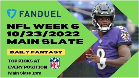 Dreams Top Picks for NFL DFS Today Main Slate 10/23/2022 Daily Fantasy Sports Strategy FANDUEL