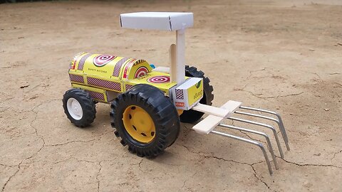 How to Make a Ripper Tractor | Cultivation Tractor | Matchbox Project | DC Motor and Battery