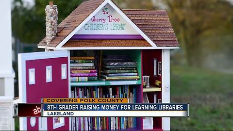 8th grader raising money for learning libraries