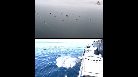 Pacific Fleet's anti-submarine ships attacked a mock enemy submarine by torpedo weaponry