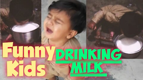 Very Funny Kids Drinking milk