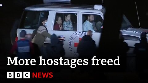 More Israeli hostages freed by Hamas in exchange for Palestinian prisoners - BBC News