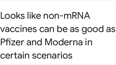 Non MRNA Vaccine Just As Good As Covid Vax Coronavirus