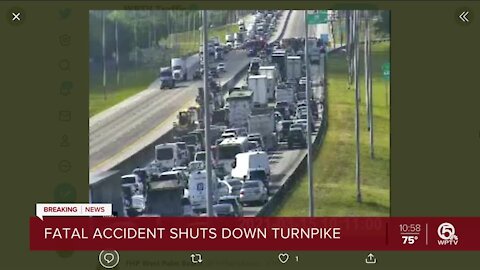 Fiery, deadly wreck shuts down Florida's Turnpike southbound in west Delray Beach