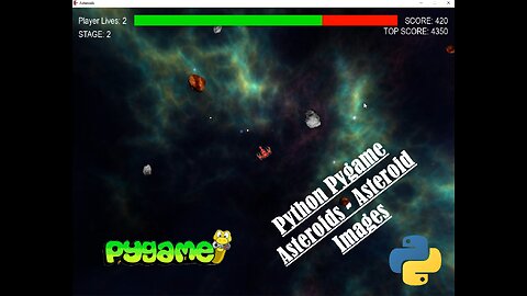 Asteroids - 06 - Adding Asteroid Class Load Images | Python | Pygame | Walkthrough | Coding