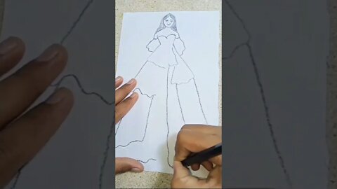 How to draw a girl 💃 #shorts #howtodraw #drawing #girldrawing #girl #viral #ytshorts #short