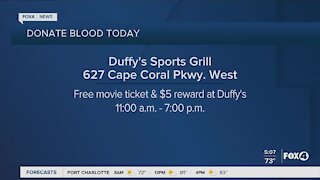 Blood Donation tour starts at Duffy's in Cape Coral