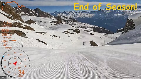 [4K] Skiing Grimentz, End of Season! Final Week Losing Cover!, Val d'Anniviers Suisse, GoPro HERO10