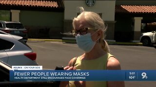 Fewer people wearing masks