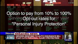 Drivers respond to auto insurance bill cutting personal injury protection